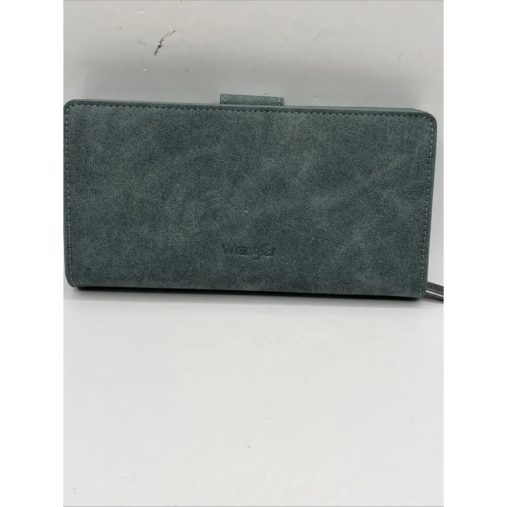 Wrangler Wallet Powder Blue Tooled Floral Cowgirl NEW